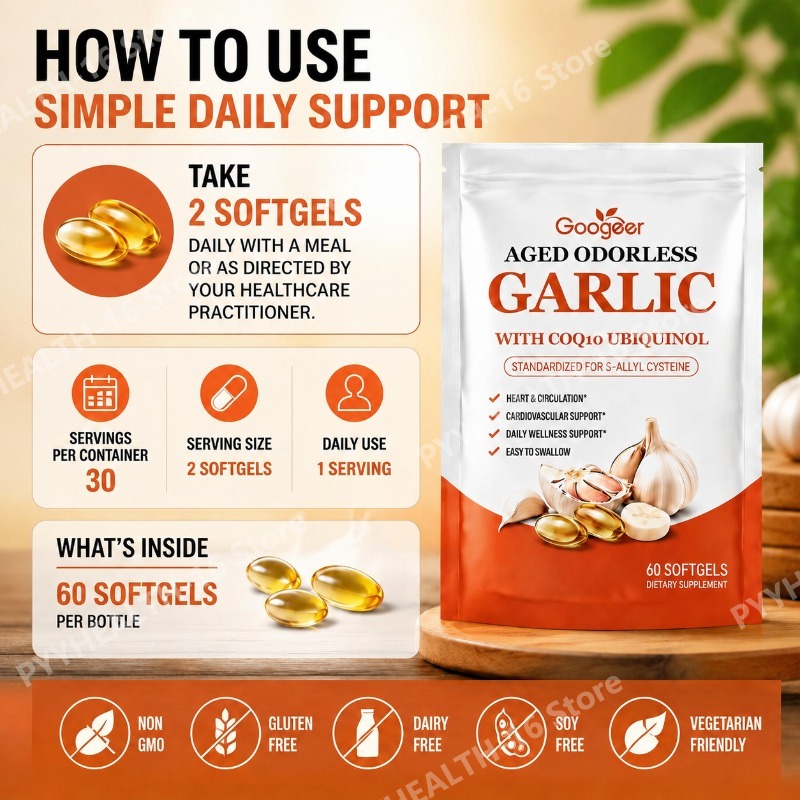 Aged Odorless Garlic Softgels  - Coq10 Ubiquinol Softgel review and price